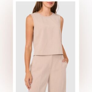 Halogen Stripe Sleeveless Suiting Shell